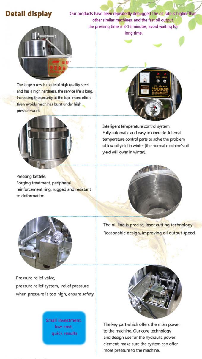 Presse-Maschine des Hydrauliköl-150kg/h für Samen des Senf-Ölmühle-indischen Sesams 3